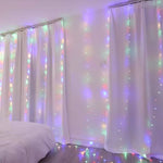 guirlande lumineuse rideau led decoration noel maison salon blanc multicolore telecommande usb