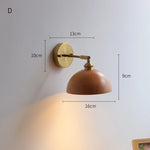 lampe murale industrielle moderne or marron foncé conique réglable bois ampoule led fixée sans