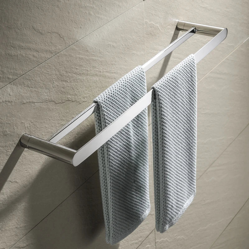 porte serviettes mural double acier inoxydable noir argenté doré moderne électroplaqué fixations serviettes