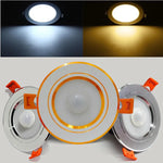 plafonnier led rond moderne capteur mouvement couloir escalier blanc doré