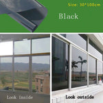 film fenêtre autoadhésif noir argent bleu semi transparent moderne isolation thermique guide application