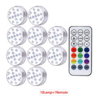 lampe led submersible ip68 13 diodes ronde transparente moderne aimant tasse succion piscine étang