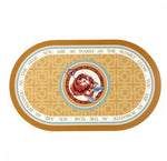 tapis table classique vintage noir blanc marron motif floral roses texte better life résistant