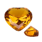 presse papier cristal forme cœur jaune violet vert transparents décoratifs luxueux