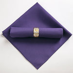 serviettes table pliées polyester 48x48cm orange vert beige gris violet marron rouge classique clips