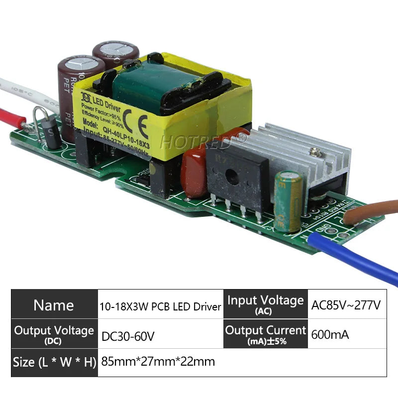 alimentation constante électricité circuits imprimés led 85v 277v 600ma 900ma certifications ul rohs ccc