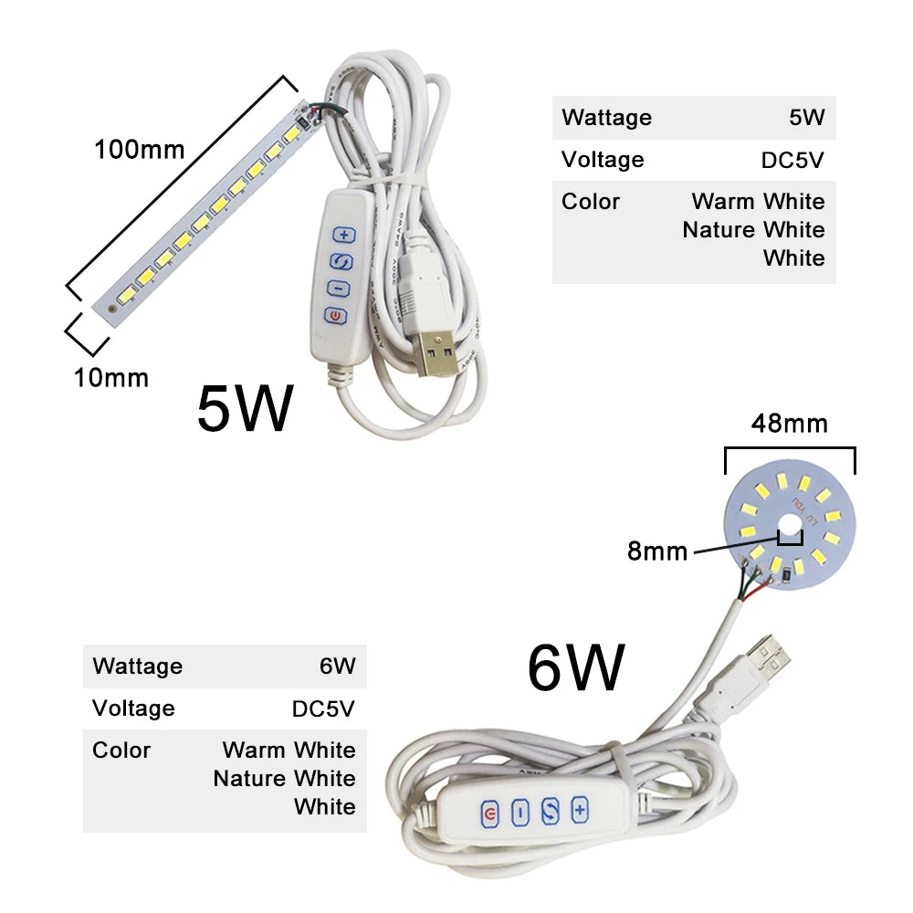 plaque led 5w 6w 10w 30w bleu blanc moderne diodes smd 5730 câble usb