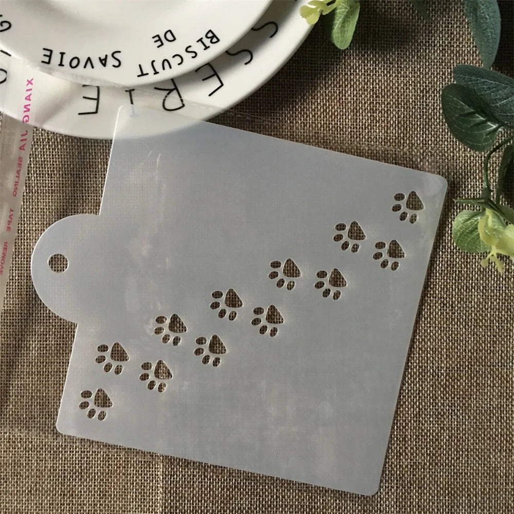 pochoirs peinture murale gabarit animal motif chat chien décoration blancOpaque