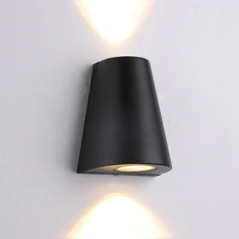 lampe murale led moderne noir mat imperméable bouton poussoir 85 265v verre trempé