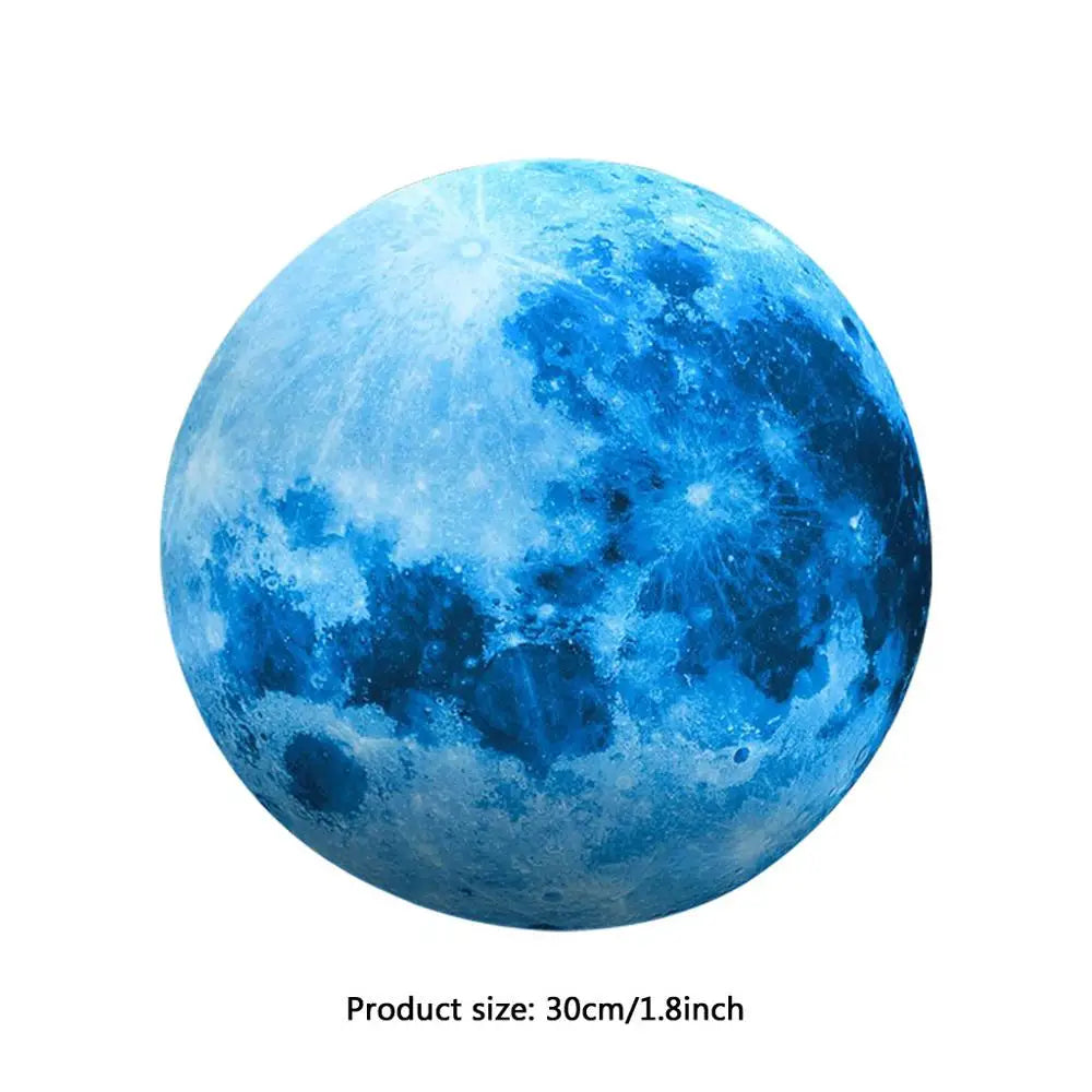 Autocollant lune lumineuse bleue brillant dans l'obscurité