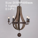 chandelier rustique bois marron vieilli 12 lumières suspension industrielle
