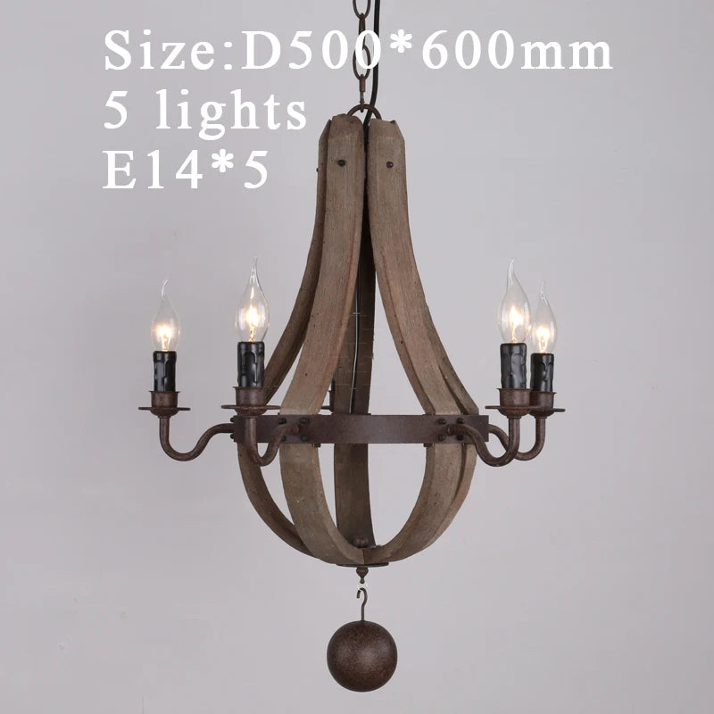 chandelier rustique bois marron vieilli 12 lumières suspension industrielle