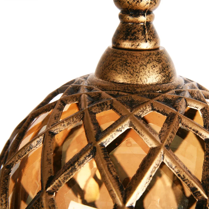 lampe solaire vintage doré marron clair rétro géométrique ip65 led moderneextérieur