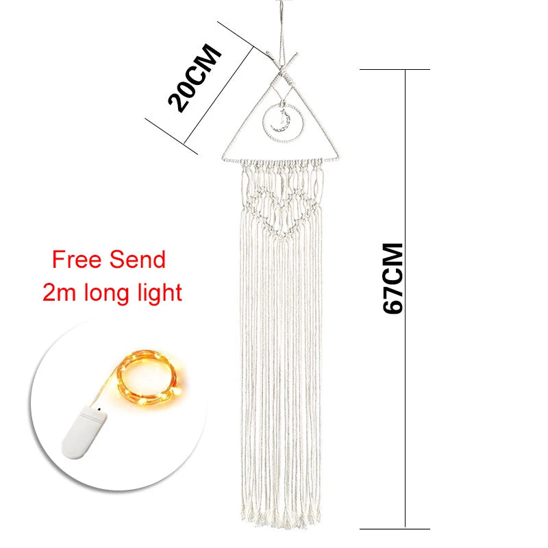 attrape rêves boho macramé franges chambre enfant décoration nordique moderne mascotte textile