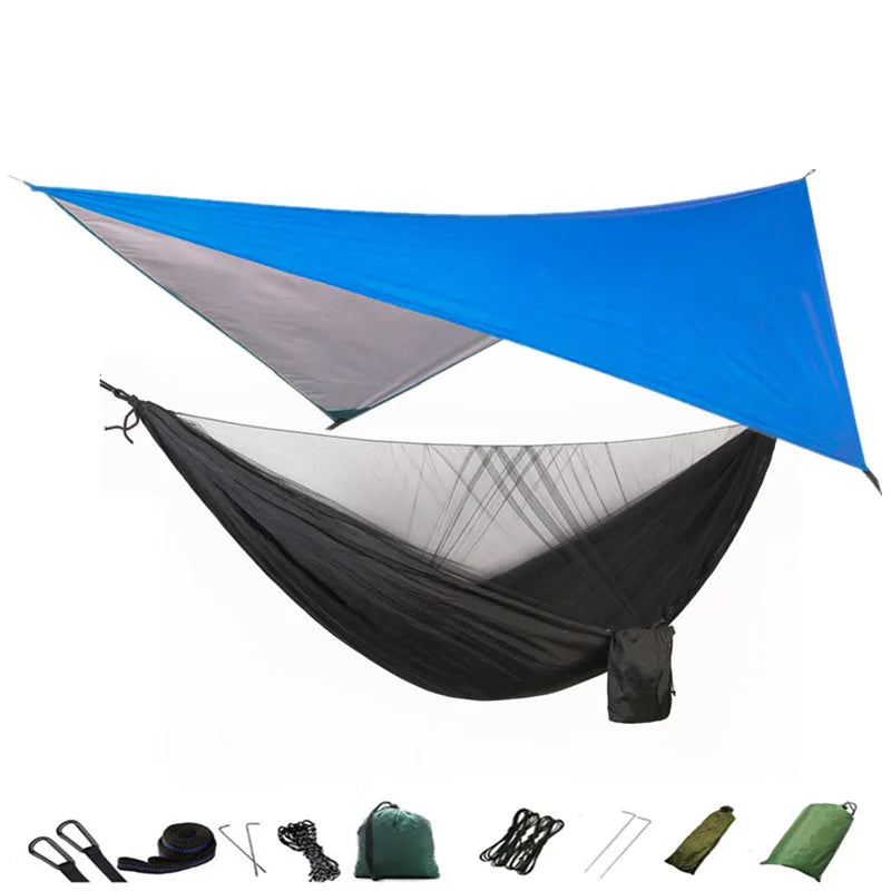 hamac camping moustiquaire auvent portable randonnée voyage survie extérieur vert