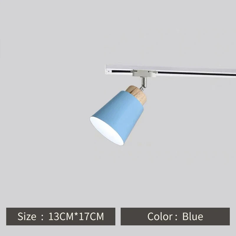 Spot lumineux conique moderne multi couleurs bleu gris jaune vert rose led éclairage rail