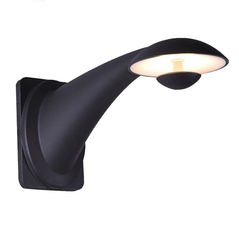 applique murale led 5w moderne noir mat extérieure hydrofuge bouton poussoir 85265v