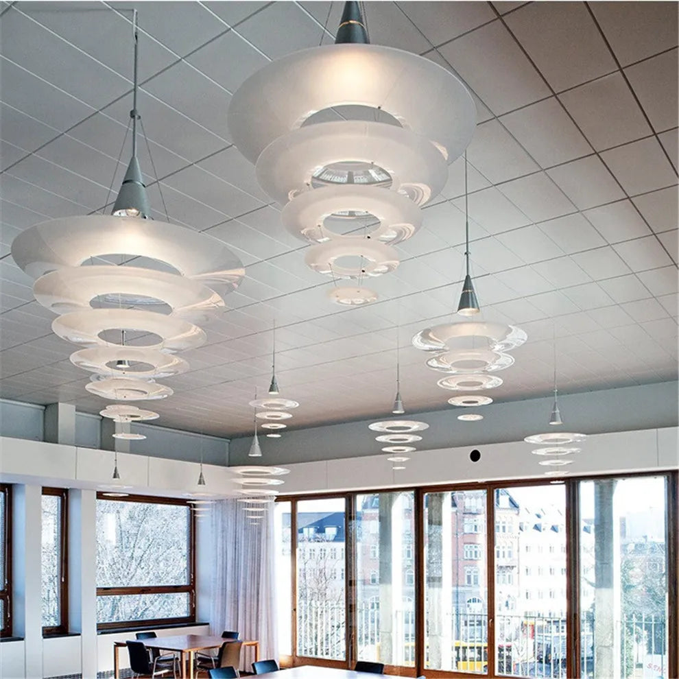 suspension lumineuse blanc moderne acrylique nordique opaque salon chambre
