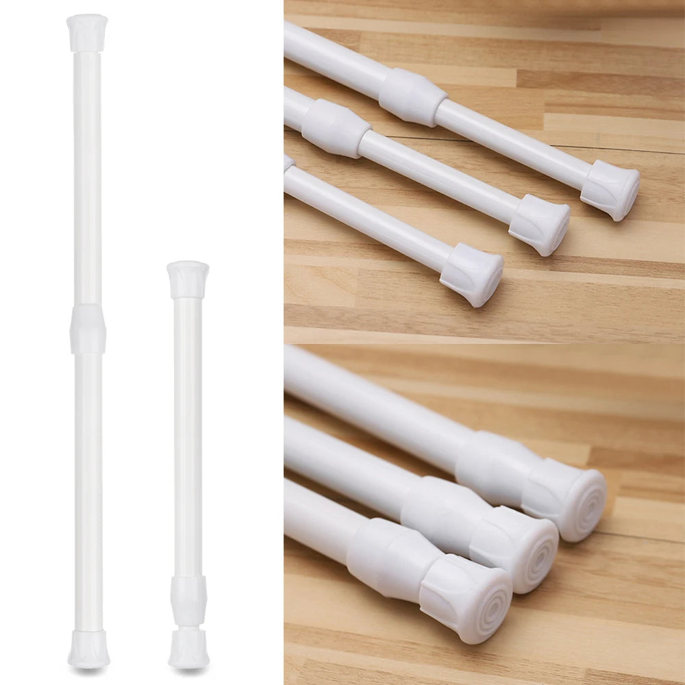 tige télescopique réglable blanc moderne adhésif 18 27cm 25 40cm 30 50cm 40 70cm