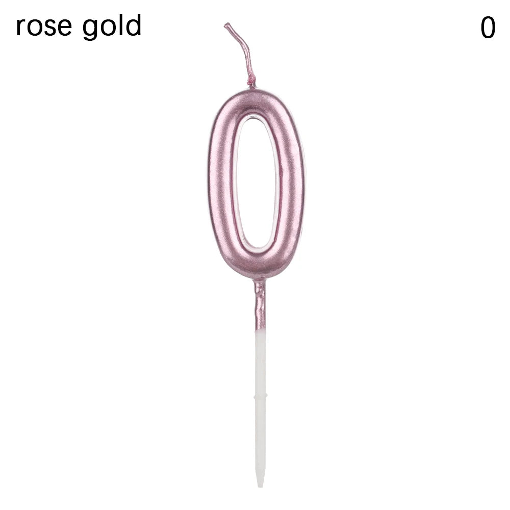 bougies forme chiffres anniversaire rose pâle argenté résille fine moderne minimaliste tringle chiffres
