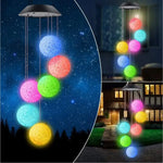 Mobile lumineux solaire oiseaux stylisés couleurs vives moderne extérieur LED changeantes