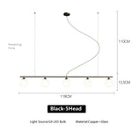 suspension lumineuse or blanc sphères translucides barre horizontale moderne minimaliste chambre salon
