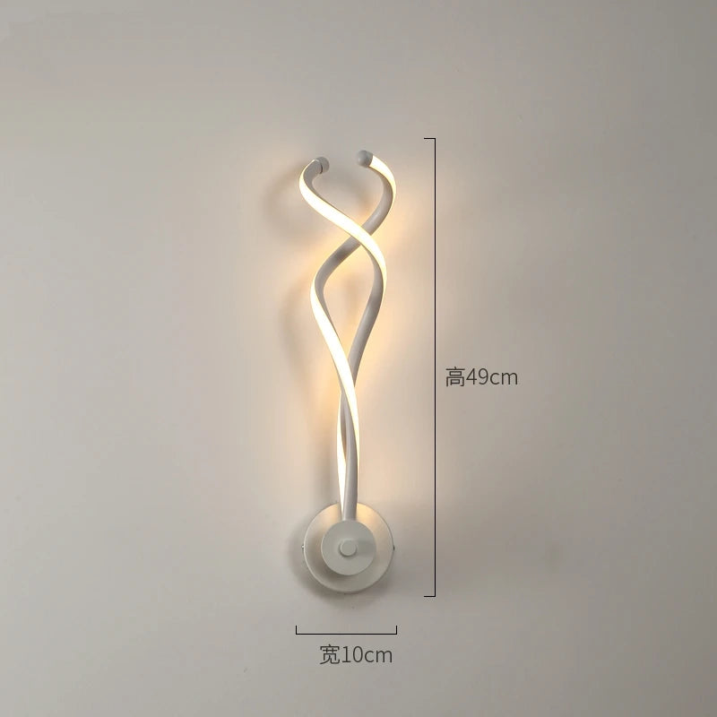 applique murale contemporaine minimaliste noir blanc élégante fixée mur lumière led flux lumineuxmodifiable