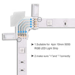 connecteur ruban led blanc moderne adhésif 10mm ip20 sans soudure plastique lisse