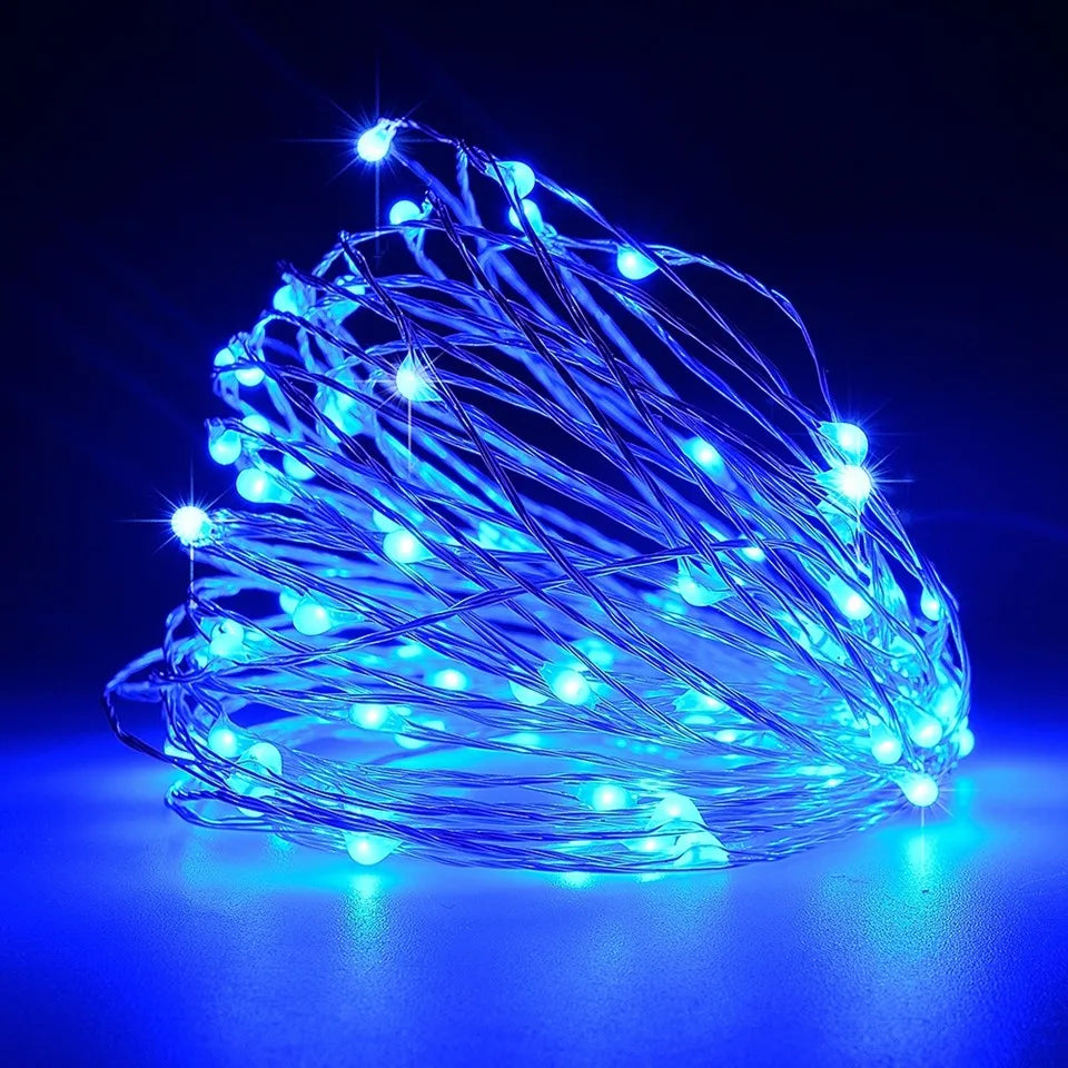 guirlande lumineuse solaire bleue 20m led ip65 moderne auto éclairage extérieur festive abs