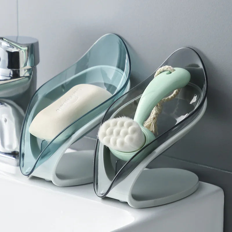 support savon transparent contemporain adhésif salle bain portable gris fixe savon moderne