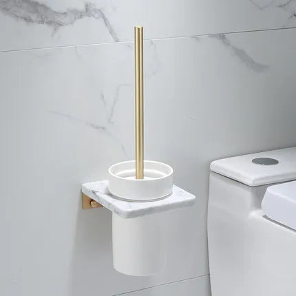 porte serviettes mural or marbre moderne double simple angle brosse wc