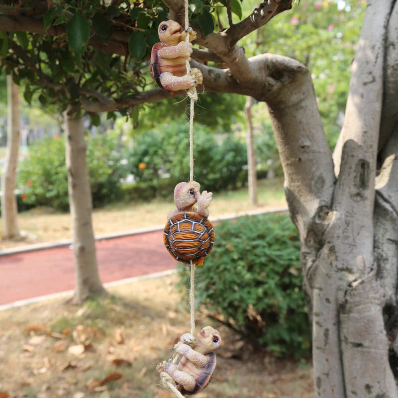 décoration suspendue tortues grenouilles résine vert marron exprès faciales jardin enfantinextérieurintérieur