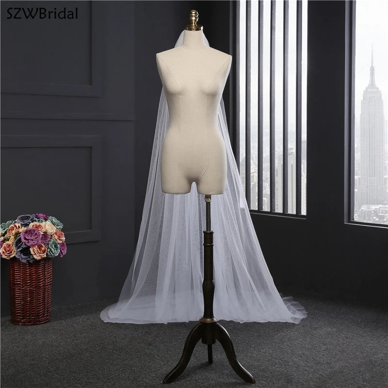 voile mariée tulle deux couches blanc dentelle polyestère bord coupé classique élégant transparent erotique