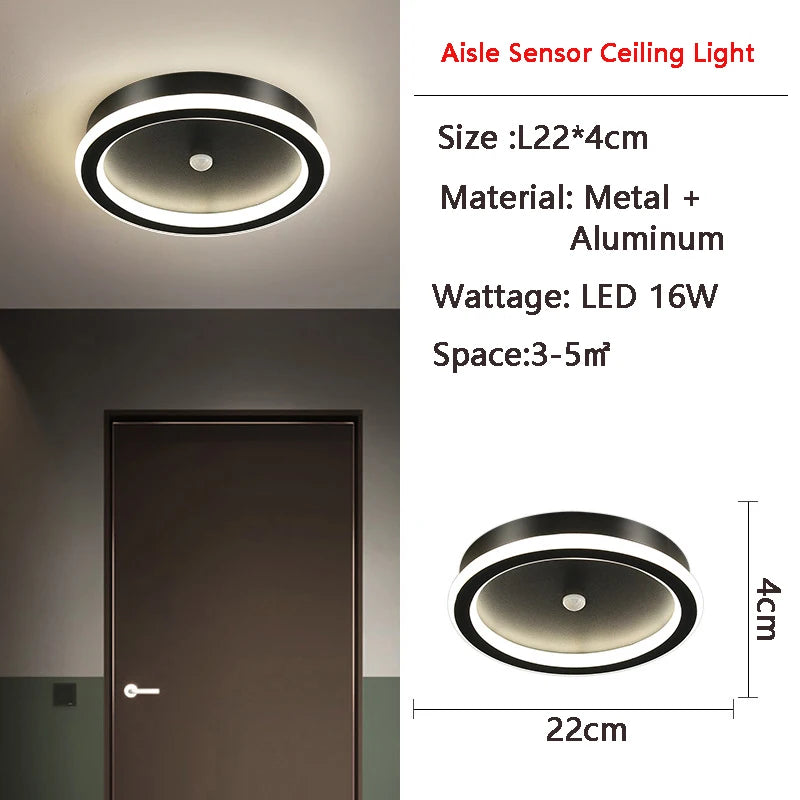 lampe moderne led 9w 14w 16w noir doré pvc aluminium