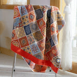 serviette bain coton absorbante rapide douce fleur bleu moderne grande enveloppante maison