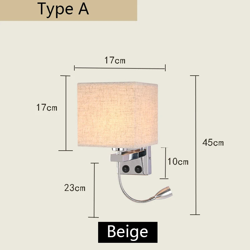 lampe murale moderne toile lin noir beige interrupteur usb 249 2000 lumens chambre cuisine