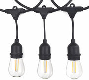 guirlande lumineuse extérieure 15m led noir ampoules transparentes lumière jaune orangé industriel vintage ip65