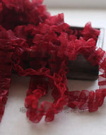 ruban plissé dentelle organza 4cm violet rose bleu rouge noir fuchsia décoratif écolo fournitures