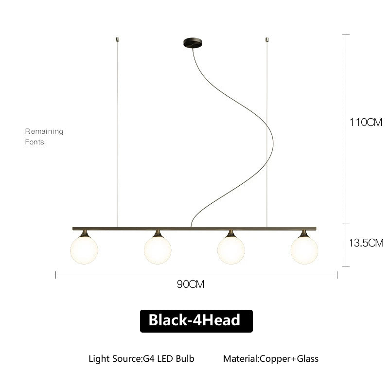 suspension lumineuse or blanc sphères translucides barre horizontale moderne minimaliste chambre salon
