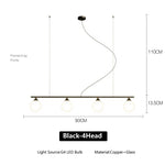 suspension lumineuse or blanc sphères translucides barre horizontale moderne minimaliste chambre salon