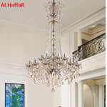 lustre crystal transparent doré motifs floraux classique baroque led 110v 220v
