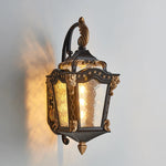 lampe murale éclairage extérieur moderne classique verre moulé texture dorée hydrofuge é27 led noir