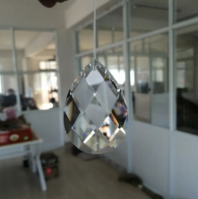 pendant verre goutte cristal facettes transparent moderne décoration intérieure suspension mariage chambre salon
