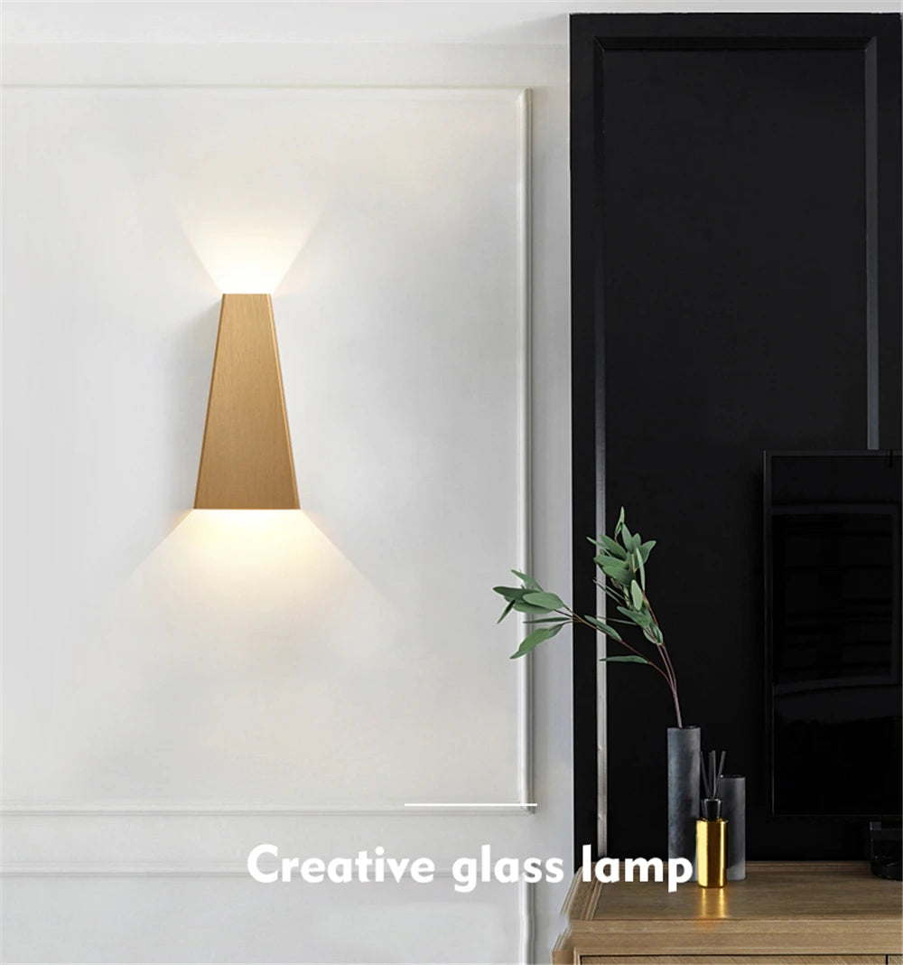 lampe murale moderne led 10w 6w noir doré blanc minimaliste chambre cuisine salle manger