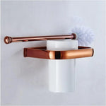 ensemble d'accessoires salle bains moderne or rose porte serviettes barres horizontales porte savon barre