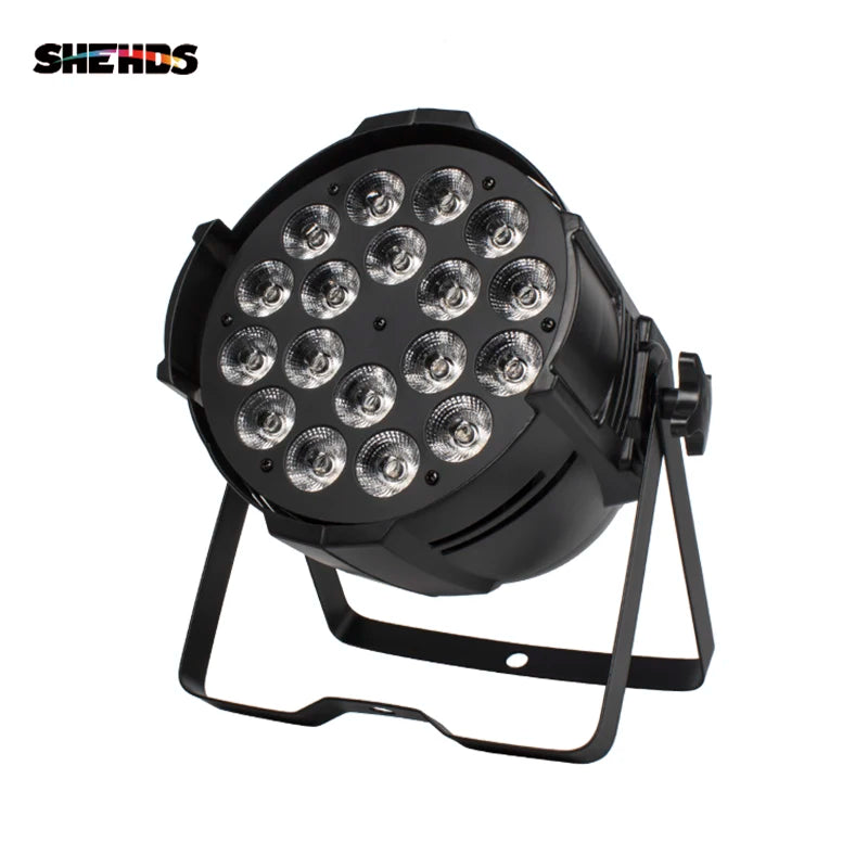 projecteur led noir professionnel moderne 64 leds rgbw 18w 60000h dmx.channels tringles sorties électriques