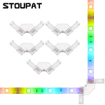 connecteur ruban led blanc moderne adhésif 10mm ip20 sans soudure plastique lisse