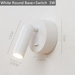 applique murale moderne blanc noir rond carré vis fixation mur 3w led 220v 110v