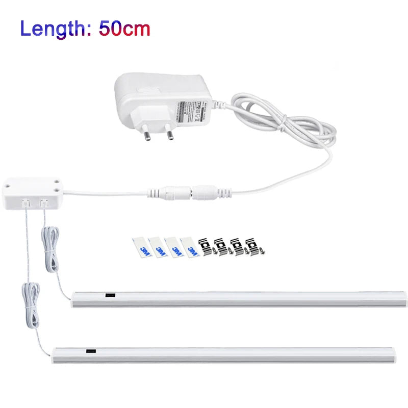 lampe led moderne 30cm 40cm 50cm blanc minimaliste adhésif clip adaptateur secteur