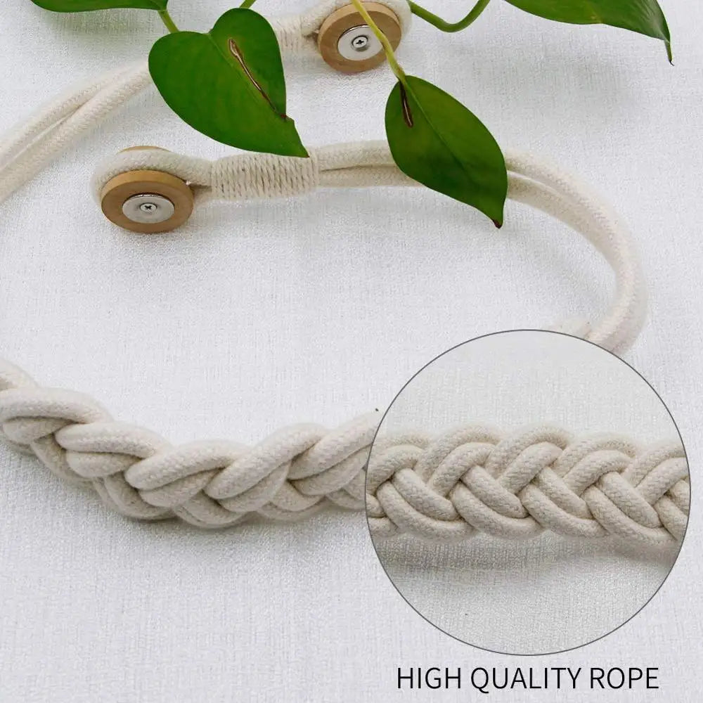 bracelet tressé blanc moderne boucle métal fixe unique accessoire mode 50cm